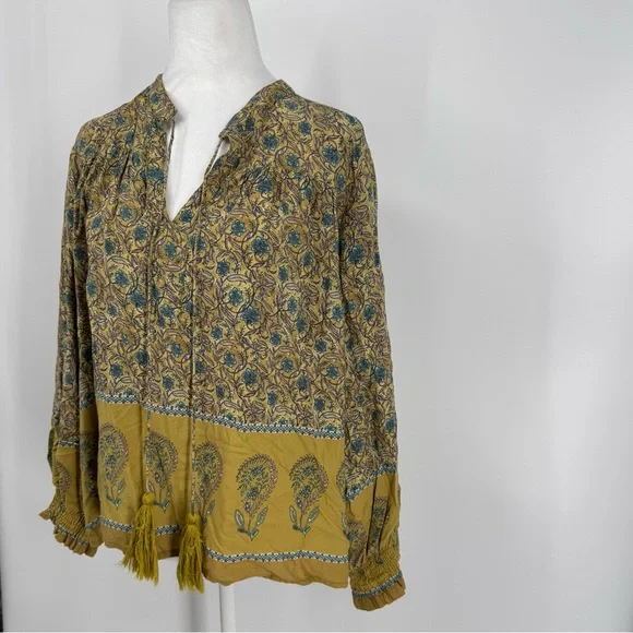 Natural Life Paisley Floral Tie Blouse - Picture 2 of 9